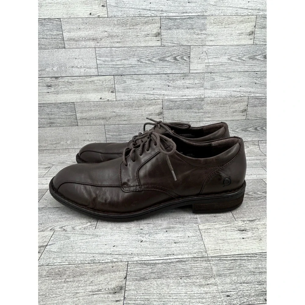 Born Mens Brown Leather Bicycle Toe Oxford Dress Shoes H14052 Size‎ 11.5M
